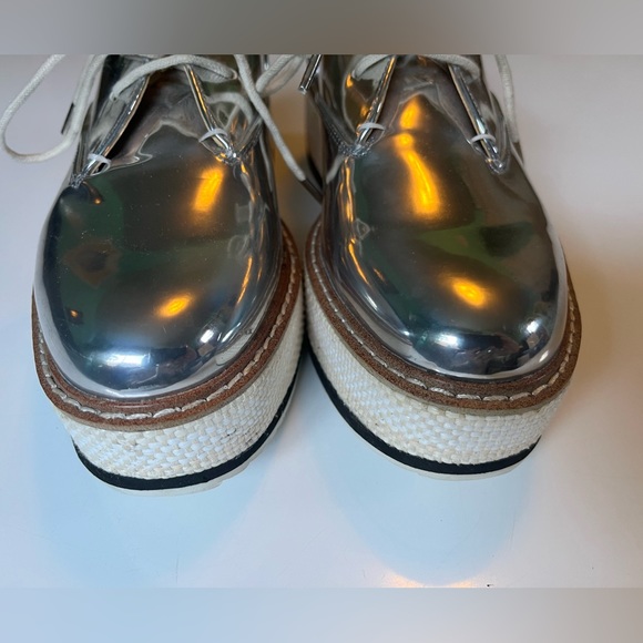 Zara Metallic Platform Derby Shoes - Picture 4 of 13